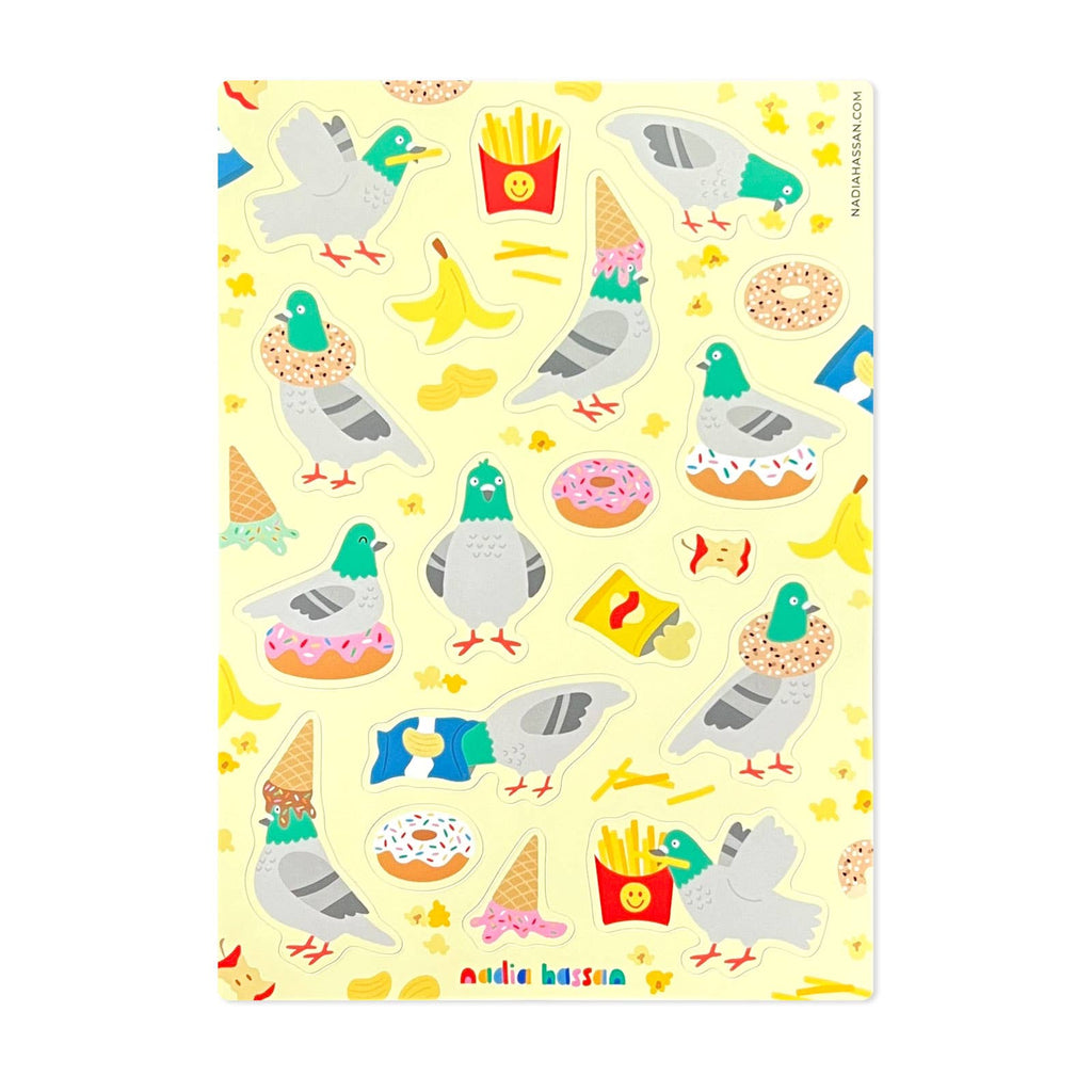 Pigeon Paradise 5x7 Sticker Sheet